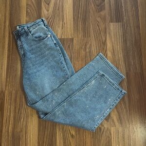 Trendy Blue Boyfriend Bling Jeans
